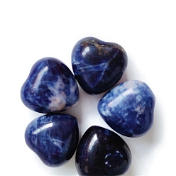 Sodalite Pierres de guérison naturelles en sodalite, coeur amour pierres, pierres de poche pour l'équilibrage du reiki, 15x15x10mm