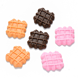 Couleur Mélangete Cabochons décodés en résine, nourriture imitation, forme de biscuit, couleur mixte, 20.97x20.32x4.43mm