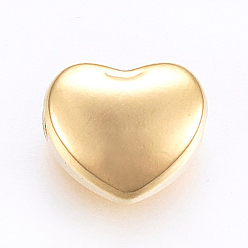 Золотой 304 из нержавеющей стали бусы, сердце, золотые, 10x12x6 мм, отверстие : 2.5 мм