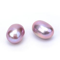Old Rose Natural Cultured Freshwater Pearl No Hole Beads, Rice, Old Rose, 7~11x6~7mm