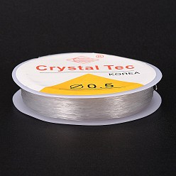Clear Round Crystal Elastic Stretch Thread, for Bracelets Gemstone Jewelry Making Beading Craft, Clear, 0.5mm, about 16.4 yards(15m)/roll