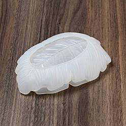 White DIY Leaf Dish Tray Silicone Molds, Storage Molds, for UV Resin, Epoxy Resin Craft Making, White, 143x100x26mm