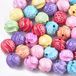 Mixed Color Craft Style Acrylic Beads, Round, Mixed Color, 11.5mm, Hole: 2mm, about 600~630pcs/500g