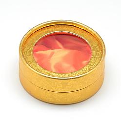 Золотистый Картонные коробки браслет, для браслета и браслет, плоско-круглые, золотые, 8.5x3.5 см