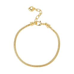 Golden Brass European Style Bracelet Making, Golden, 7-5/8 inch(195mm)x2.5mm