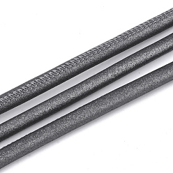 Dark Gray PU Leather Cords, Dark Gray, 5.5~6mm, about 10.93 yards(10m)/roll