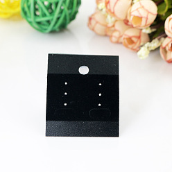 Black PVC Display Cards, with Velet, for Earring, Rectangle, Black, 5.2x4.3cm
