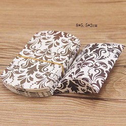 Leaf Paper Pillow Candy Boxes, Gift Boxes, for Wedding Favors Baby Shower Birthday Party Supplies, Leaf Pattern, 8x5.5x2cm