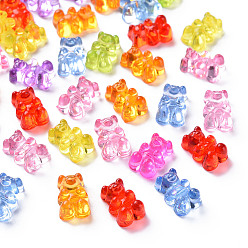 Mixed Color Transparent Acrylic Beads, Bear, Mixed Color, 12x8x6mm, Hole: 1.6mm, about 1340~1400pcs/500g