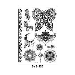 Motifs Mixtes Motif de mandala vintage amovible temporaire tatouages imperméables papier autocollants, motifs mixtes, 21x15 cm