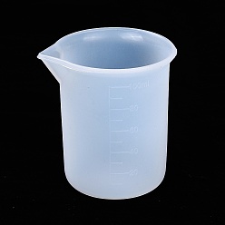 White 100ml Measuring Cup Silicone Glue Tools, White, 49~63x70mm, Capacity: 100ml(3.38 fl. oz)