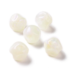 Beige Perles acryliques opaques, perles de paillettes, torsion tour, beige, 15.5x14.5x15.5mm, Trou: 1.8mm, environ230 pcs / 500 g