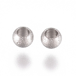 Stainless Steel Color 304 Stainless Steel Beads, Textured, Rondelle, Stainless Steel Color, 2x1.5mm, Hole: 1mm