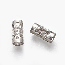 Stainless Steel Color 304 Stainless Steel Beads, Column, Stainless Steel Color, 8x4mm, Hole: 2.5mm