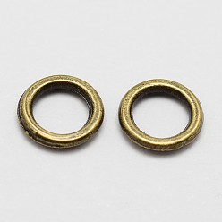 Античная Бронза Легкосплавные кольца, паяные кольца, Замкнутые кольца для прыжков, античная бронза, 18 датчик, 7x1 мм, отверстие : 4.5 мм, внутренний диаметр: 4 мм