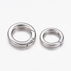 Stainless Steel Color 304 Stainless Steel Spring Gate Rings, O Rings, Ring, Stainless Steel Color, 18mm