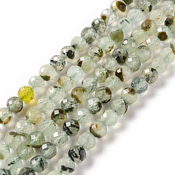 Prehnite Natural Prehnite Beads Strands, Faceted, Round, 6~6.5mm, Hole: 1mm, about 63pcs/strand, 15.35 inch(39cm)