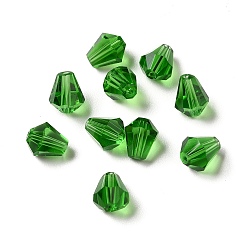 Verde Imitación de vidrio cuentas de cristal austriaco, facetados, diamante, verde, 6x5 mm, agujero: 1 mm