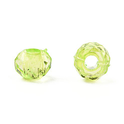 Green Yellow Transparent Acrylic Beads, Faceted, Rondelle, Green Yellow, 4x3.5mm, Hole: 1.5mm, about 14000pcs/500g