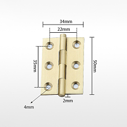 Light Gold Латунный шарнир, дверца гардероба и аксессуары для стола, золотой свет, 50x34x1.4 мм, отверстие : 4 мм