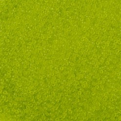 (4F) Transparent Frost Lime Green TOHO Round Seed Beads, Japanese Seed Beads, (4F) Transparent Frost Lime Green, 8/0, 3mm, Hole: 1mm, about 1110pcs/50g