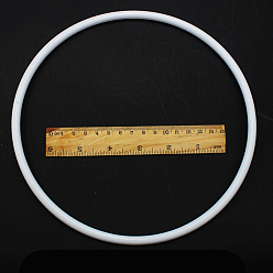Blanco Aros de plastico pp, anillo de macramé, para manualidades y redes / redes tejidas con suministros de plumas, rondo, blanco, 205x7 mm