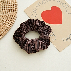 Coconut Brown Velvet Elastic Hair Accessories, for Girls or Women, Scrunchie/Scrunchy Hair Ties, Coconut Brown, 100mm