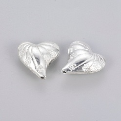 Plata Abalorios de aleación de estilo tibetano, sin plomo y el cadmio, corazón, plata, 25x24x12 mm, agujero: 2 mm