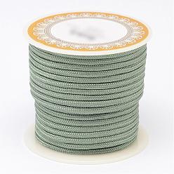 Dark Sea Green Braided Polyester Cords, Round, Dark Sea Green, 3mm, about 8.74 yards(8m)/roll