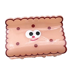 Salmón Claro Pinzas para el cabello con garra de plástico con forma de galleta de dibujos animados, accesorios para el cabello para mujeres niñas, salmón claro, 44~45x65 mm