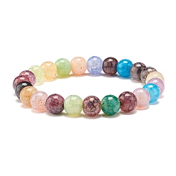 Coloré 8.5 Bracelet extensible en perles rondes en verre imitation pierres précieuses mm pour femme, colorées, diamètre intérieur: 1-3/4 pouce (4.6 cm), perles: 8.5 mm