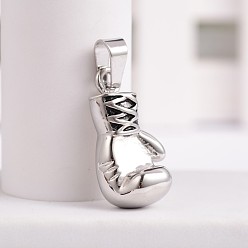 Antique Silver 304 Stainless Steel Pendants, 3D Boxing Gloves Pendants, Antique Silver, 29x15x12mm, Hole: 5x8.5mm
