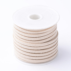 Wheat Faux Suede Cord, Faux Suede Lace, Wheat, 4x1.5mm, about 5.46 yards(5m)/roll, 25rolls/bag