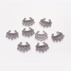 Gunmetal Alloy Links, Chandelier Components, Lead Free and Cadmium Free, Triangle, Gunmetal, 22x19x2.5mm, Hole: 1.5mm