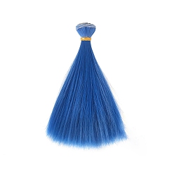 Royal Blue Plastic Long Straight Hairstyle Doll Wig Hair, for DIY Girl BJD Makings Accessories, Royal Blue, 5.91 inch(15cm)