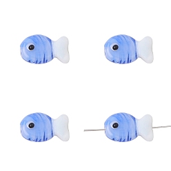 Королевский синий Бусины лэмпворк , рыба, королевский синий, 20x12 мм, отверстие : 2 мм, о 1pc / мешок