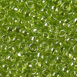 (105) Transparent Luster Lemon-Lime Toho perles de rocaille rondes, perles de rocaille japonais, (105) lustre transparent citron-lime, 15/0, 1.5mm, Trou: 0.7mm, environ 135000 pcs / livre
