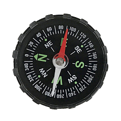 Black Outdoor Compass, ABS Plastic Waterproof Portable Compass, Black, 4.5x1.13cm
