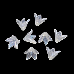 Белый Прозрачные колпачки акриловая бисера, 5-лепестков цветка, белые, 16x16.5x13 мм, отверстие : 1.4 мм