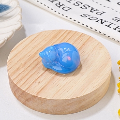 Opalite Blue Opalite Display Decorations, Figurine, Sleeping Cat, 33.5x39x23.5mm