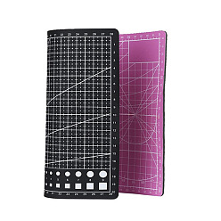Pink A4 пластиковый коврик для резки, двухсторонняя разделочная доска с сеткой, для ремесленного искусства, прямоугольные, розовые, 21x29.7 см