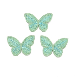 Светло-зеленый Кабошоны бабочки из полиэстера, для изготовления аксессуаров для волос, светло-зеленый, 30x43 мм