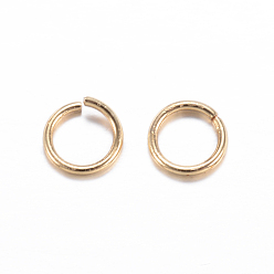 Real 18K Gold Plated 304 Stainless Steel Jump Rings, Open Jump Rings, Real 18k Gold Plated, 18 Gauge, 6x1mm, Inner Diameter: 4mm