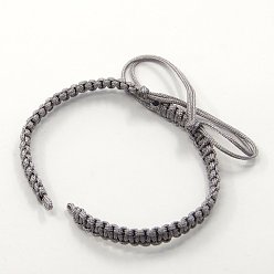 Gray Braided Nylon Cord for DIY Bracelet Making, Gray, 145~155x5x2mm, Hole: 2~4mm