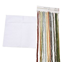 Coloré Kits comptés au point de croix bricolage, y compris le tissu en coton vierge 14ct, fil à broder et aiguilles, colorées, tissu: 365x355x1mm