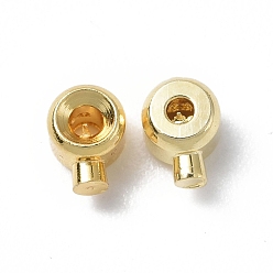 Real 18K Gold Plated Brass Crimp Beads, Column, Real 18K Gold Plated, 4x3x2.5mm, Hole: 1mm