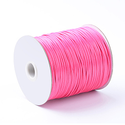 Темно-Розовый Корейская вощеной шнуры полиэфирные, темно-розовыми, 1.5 мм, около 200 ярдов / рулон (600 футов / рулон)