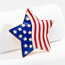 Étoile  Épingles en émail du jour de l’indépendance, broche en alliage d'or léger, étoiles, 45x42mm
