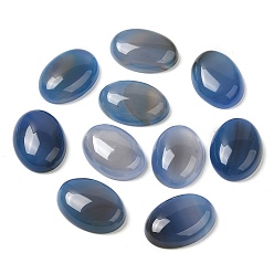 Cornflower Blue Natural Agate Cabochons, Grade AB, Dyed, Oval, Cornflower Blue, 25x18x6mm
