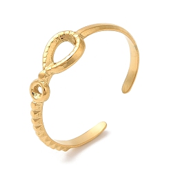 Chapado en Oro Real 18K 304 anillos de puño abiertos ovalados huecos de acero inoxidable para mujer, real 18 k chapado en oro, tamaño de EE. UU. 8 1/4 (18.3 mm)